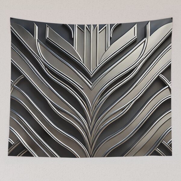 Item preview, silver art deco design 047 designed and sold by fleesphotos.