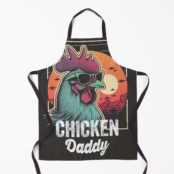 Item preview, Chicken daddy sticker and print on black background designed and sold by evk-art.