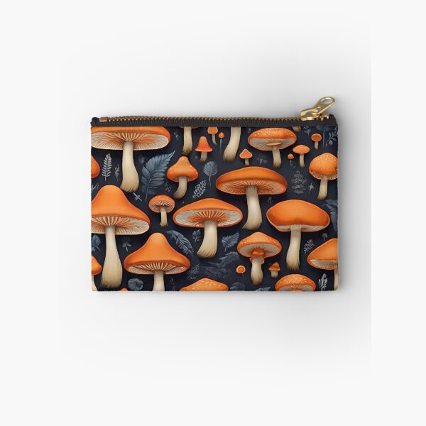 Item preview, Vibrant Orange Mushroom Patterns: Nature's Whimsical Tapestry" designed and sold by AYACHI90.