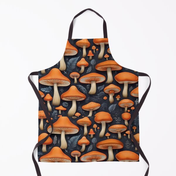 Item preview, Vibrant Orange Mushroom Patterns: Nature's Whimsical Tapestry" designed and sold by AYACHI90.