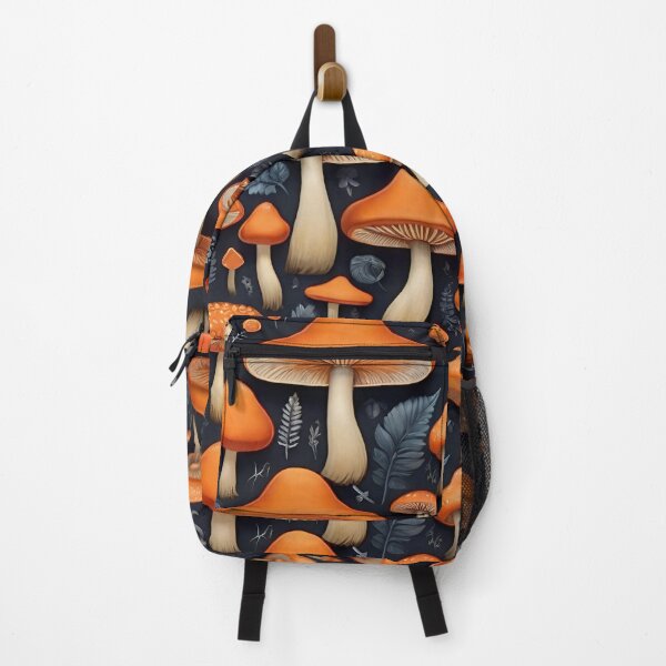 Item preview, Vibrant Orange Mushroom Patterns: Nature's Whimsical Tapestry" designed and sold by AYACHI90.