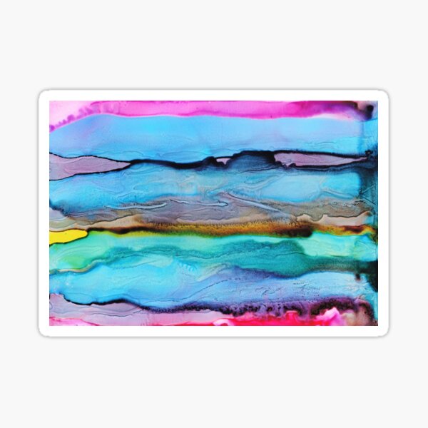 Abstract Print - Watery Waves Seascape Sticker