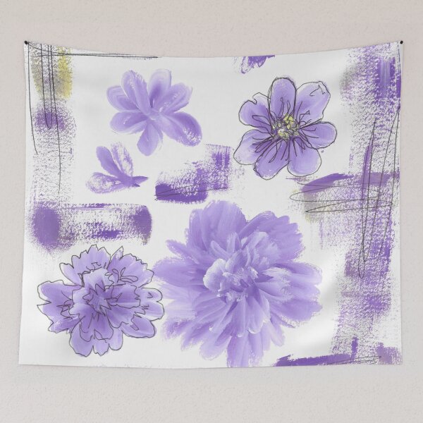 Item preview, Purple Floral Doodles designed and sold by lunarrfaerie.