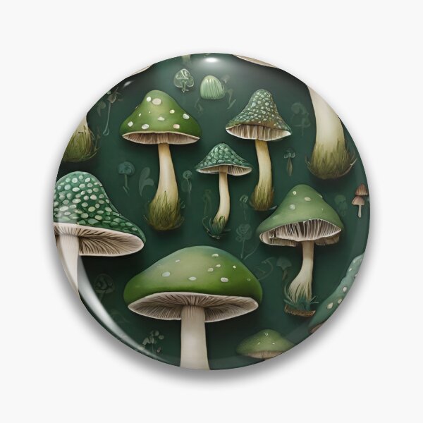 Item preview, Emerald Green Mushroom Patterns: Enchanting Nature-inspired Designs designed and sold by AYACHI90.