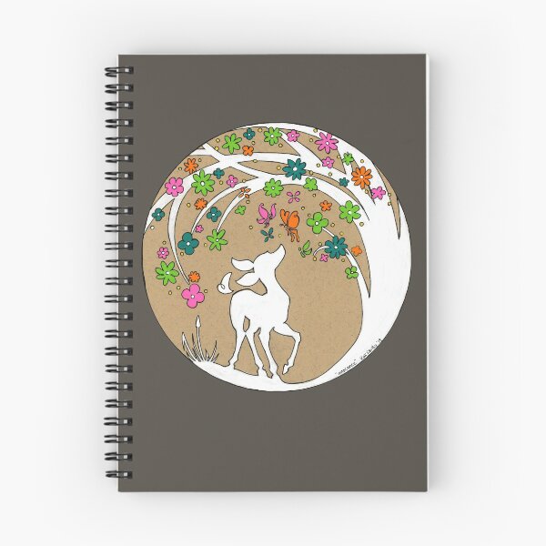 Item preview, Innocence - fawn deer rainbow flowers tree designed and sold by Kat Cardy.