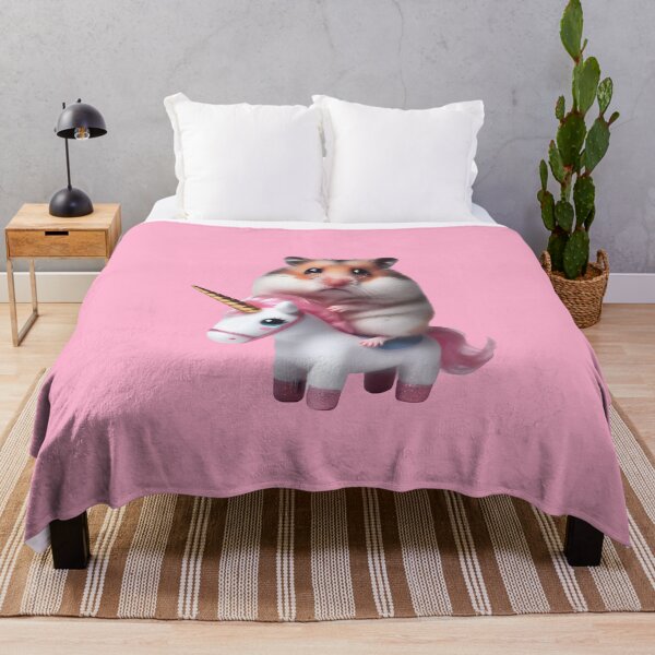 Item preview, sad hamster riding unicorn meme designed and sold by Animalpetslover.