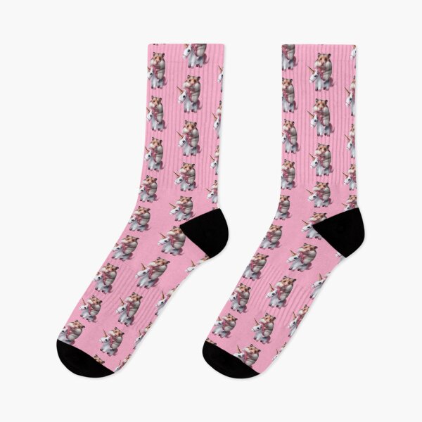 Item preview, sad hamster riding unicorn meme designed and sold by Animalpetslover.