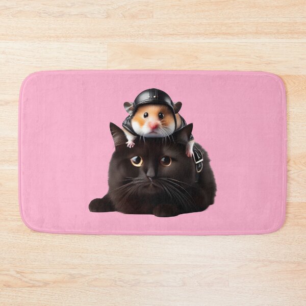 Item preview,  sad hamster riding black cat meme designed and sold by Animalpetslover.