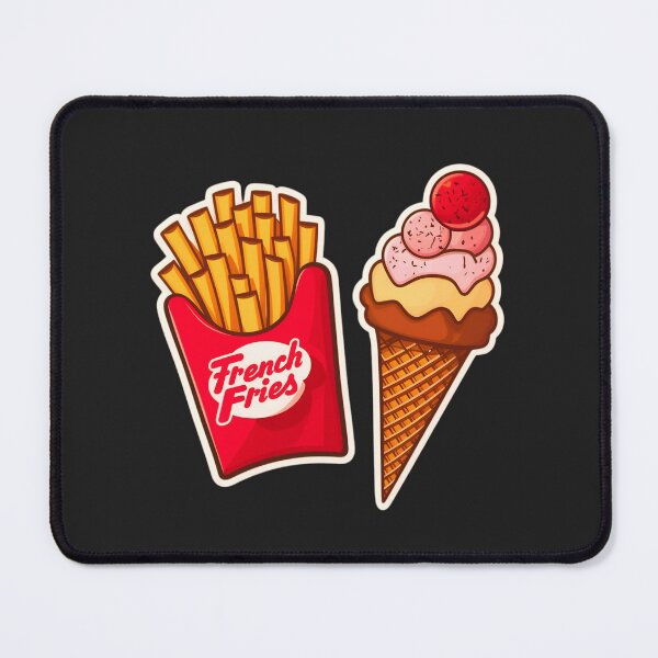 Item preview, Sweet and Savory Harmony: French Fries and Ice Cream Combo designed and sold by Wonder Pixel Studio.