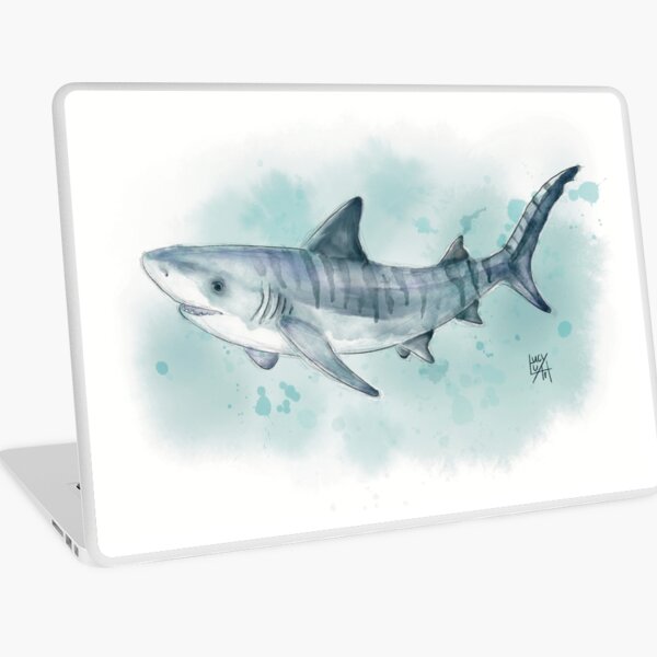 Watercolour Tiger Shark Laptop Skin