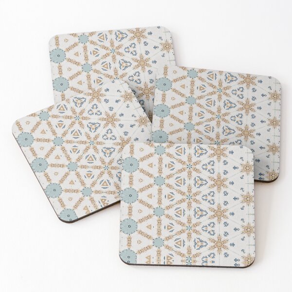 Item preview, Light Blue, Tan, Dark Blue & Beige Vintage Background of flowers designed and sold by Hanlar.