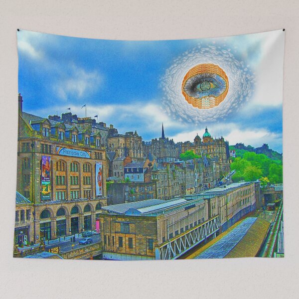 Item preview, EdinburghRailClouds-EyeBall-Orange designed and sold by Klaus Bremner (Autotelic Art).