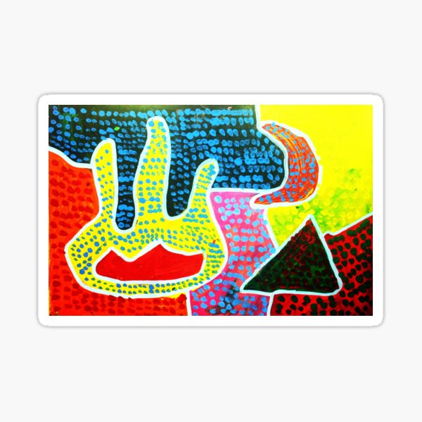 Aboriginal Art - Hand of Friendship Sticker