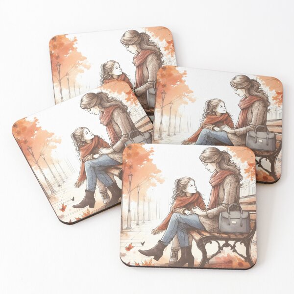 Item preview, Mother and daughter sitting on a bench designed and sold by IgorNevzgliad.
