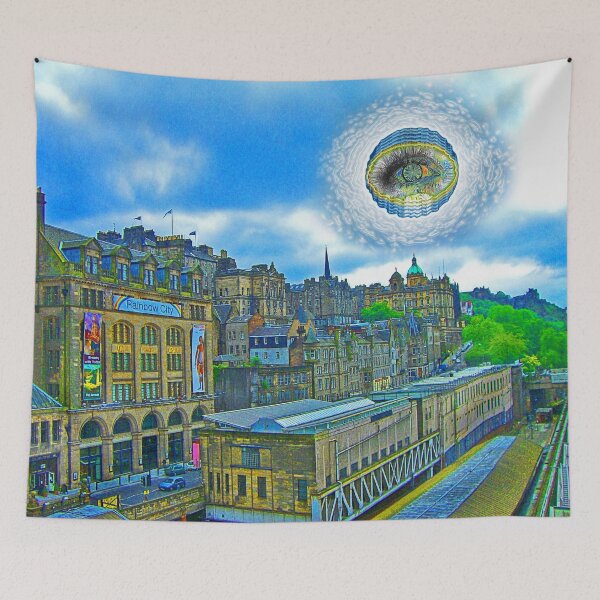 Item preview, EdinburghRailCloudsEyeBall-Blue designed and sold by Klaus Bremner (Autotelic Art).