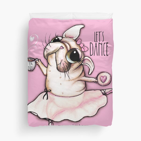 French Bulldog dancer, tea time Duvet Cover