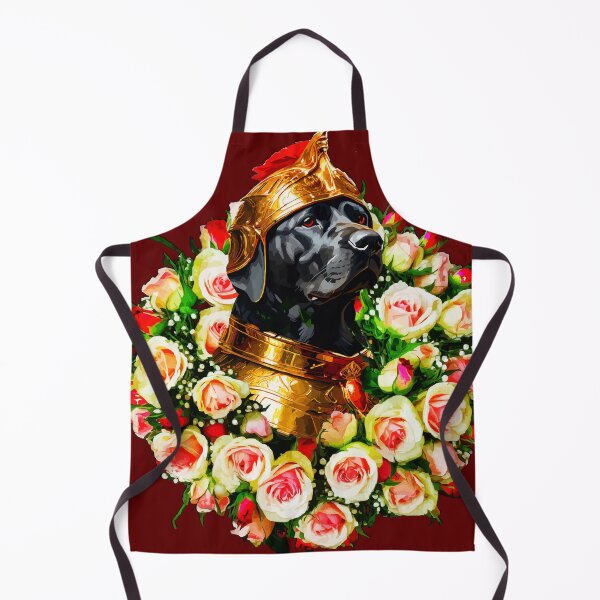 Item preview, Dog Black Knight in a Wreath of Roses. designed and sold by VikArtStudio.