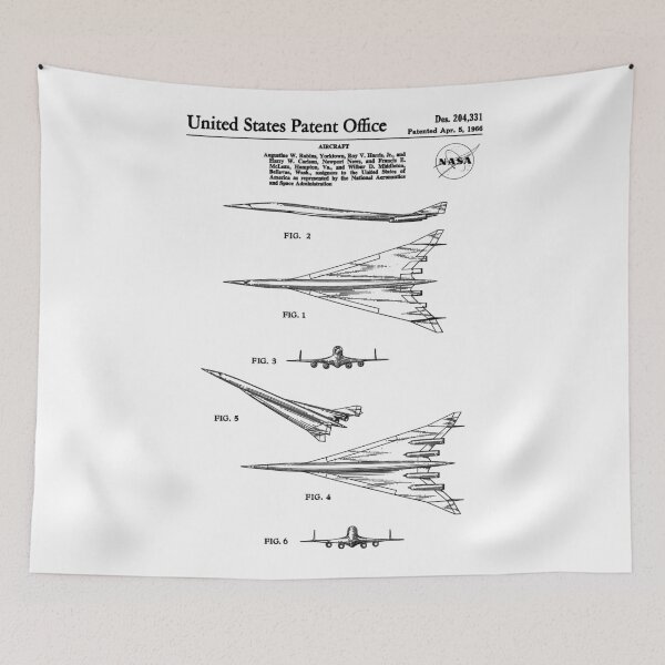 Item preview, NASA Supersonic Airplane Patent Black designed and sold by Luve Store.