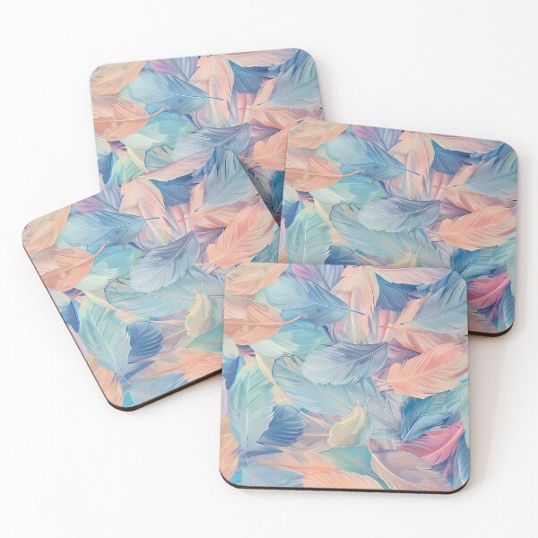 Item preview, Plumas de colores - azul claro blanco rosa designed and sold by FlowersColorful.