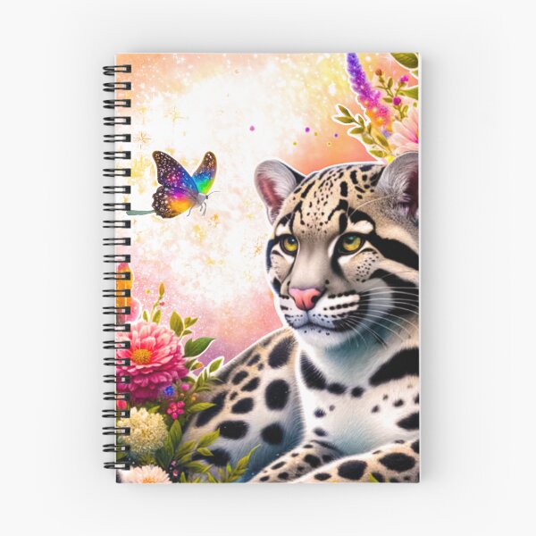 Item preview, Sunda Clouded Leopard in magical floral frame designed and sold by CritterManiaUK.