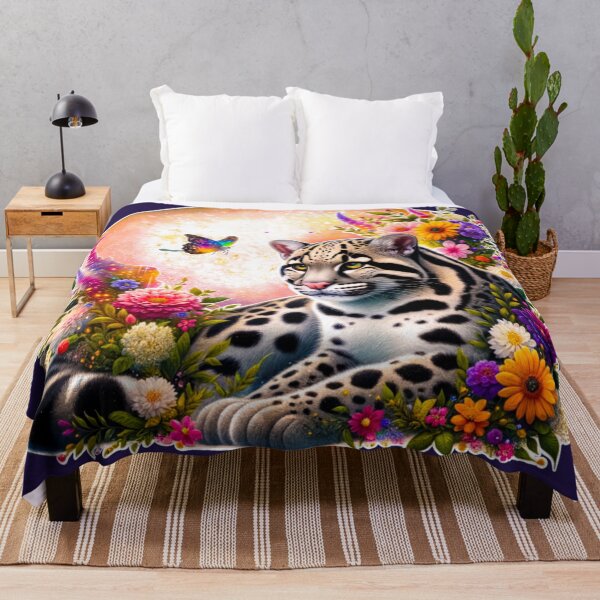 Item preview, Sunda Clouded Leopard in magical floral frame designed and sold by CritterManiaUK.