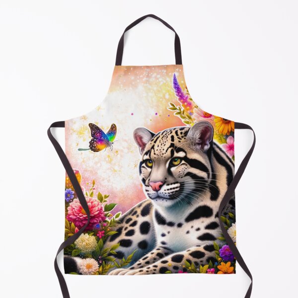 Item preview, Sunda Clouded Leopard in magical floral frame designed and sold by CritterManiaUK.