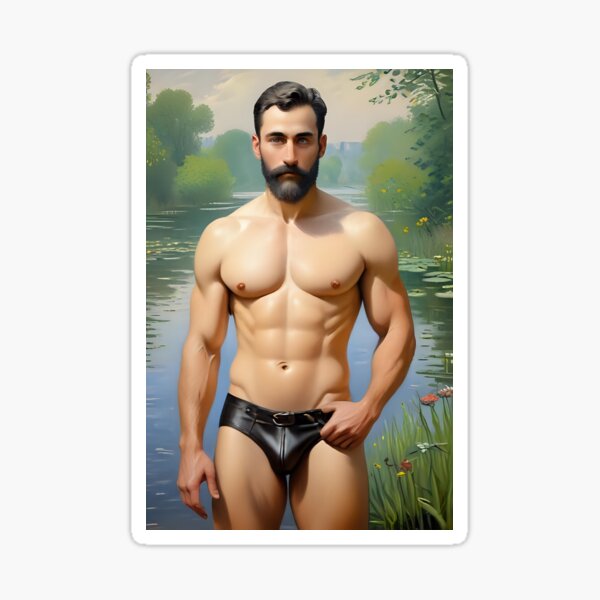 Aperçu de l'œuvre L'attente en slip de cuir créée et vendue par Nudeisgreat.