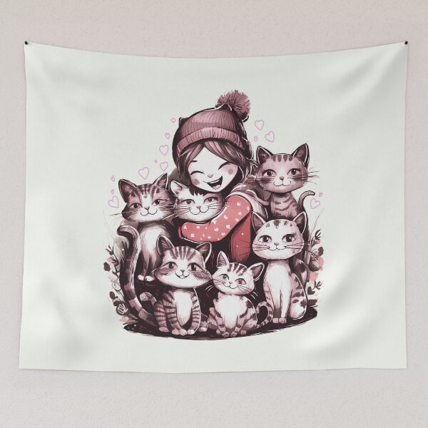 Item preview, Cat Lover's Delight Illustration - Cat Mom designed and sold by RuyaFab.