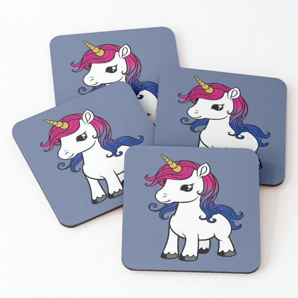 Item preview, Cute Bisexual Pride Flag Unicorn, Subtle Kawaii Bisexual Unicorn Design designed and sold by Travelslightly.