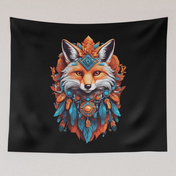 Item preview, Fox Dream Catcher Mandala Spiritual Design designed and sold by LuminOrb.