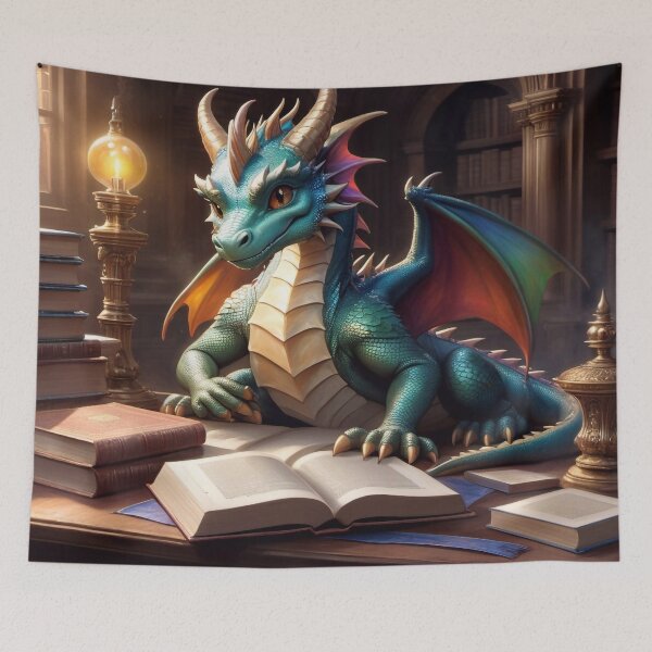 Item preview, Dragon in the library designed and sold by M-Y-A-R-T-.