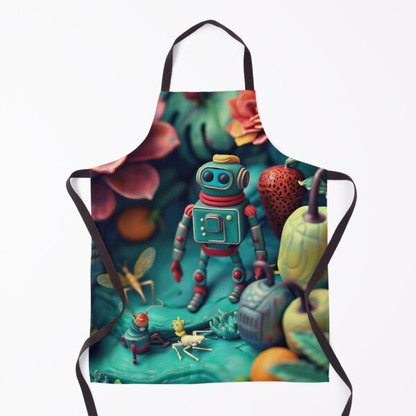 Item preview, 3D sculpture, retro-futuristic floral arrangement with insects and small robots. Wall decoration designed and sold by David-CoBo.