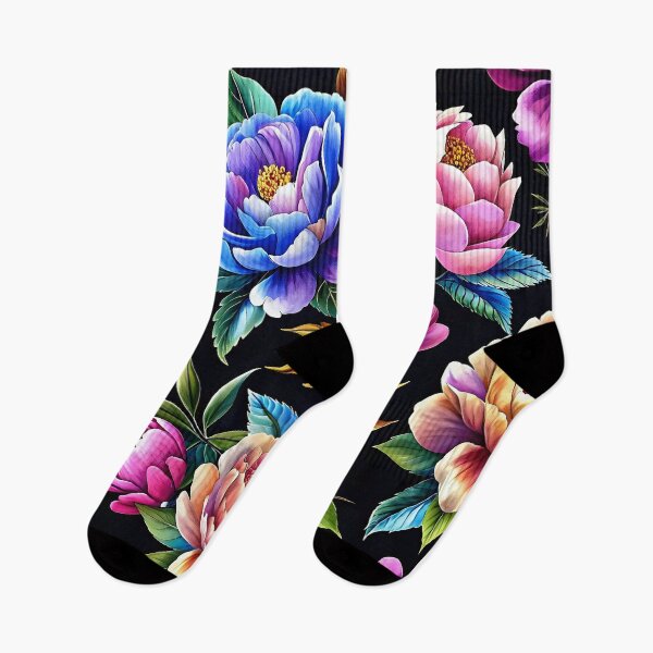 Item preview, Vibrant Floral Pattern on Dark Background designed and sold by Rostislav Bouda.