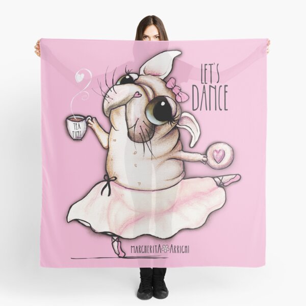 French Bulldog dancer, tea time Scarf