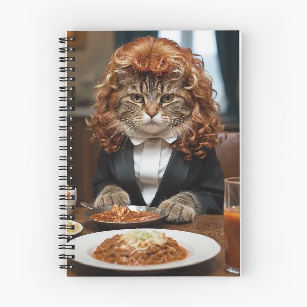 Item preview, Cat as food critic in fancy restaurant designed and sold by RK - Shop.