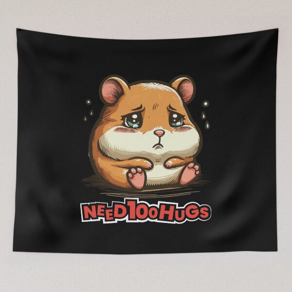 Item preview, Sad humster needs 100 hugs designed and sold by InstaCreatives.