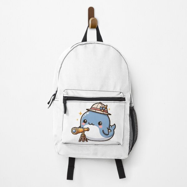 Item preview, Kawaii Whale Holding A Telescope Wearing An Explorer Hat designed and sold by CanvasCutie.