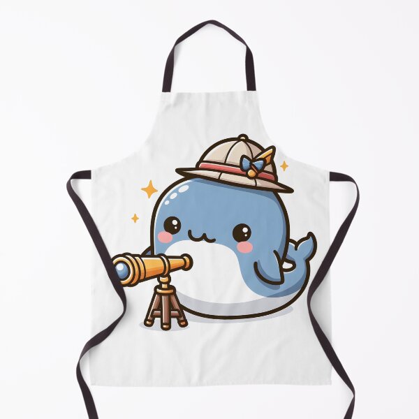 Item preview, Kawaii Whale Holding A Telescope Wearing An Explorer Hat designed and sold by CanvasCutie.