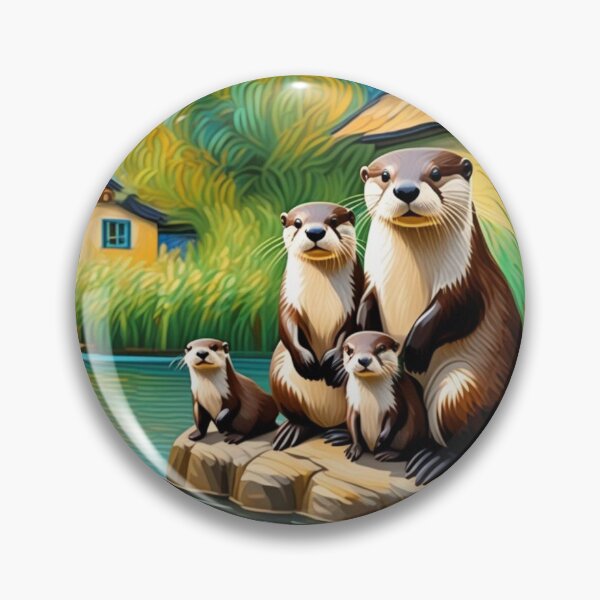 Item preview, Cute Land Otter Family at River Bend Zoo Pals designed and sold by sportsimpact.