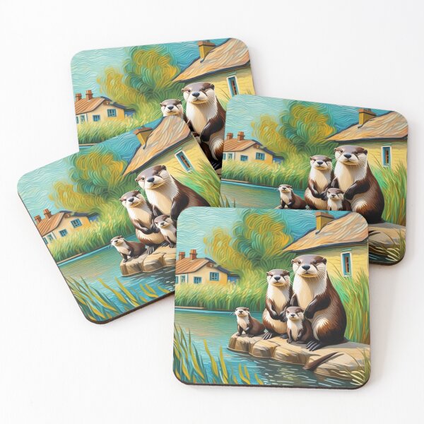 Item preview, Cute Land Otter Family at River Bend Zoo Pals designed and sold by sportsimpact.