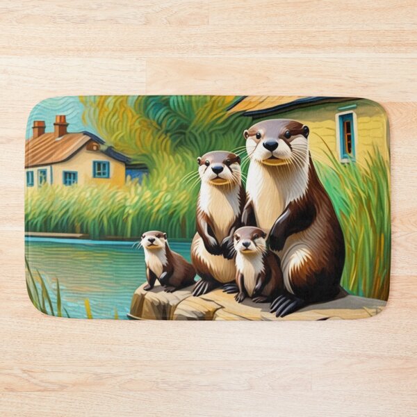 Item preview, Cute Land Otter Family at River Bend Zoo Pals designed and sold by sportsimpact.