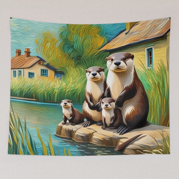 Item preview, Cute Land Otter Family at River Bend Zoo Pals designed and sold by sportsimpact.