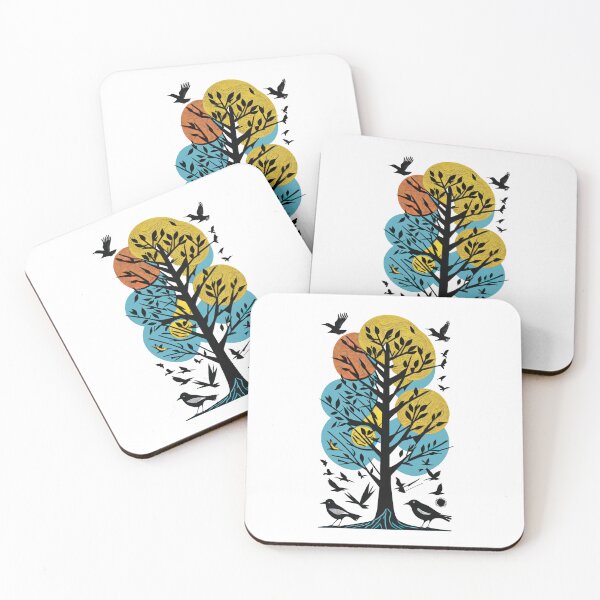 Item preview, BLACK BIRDS FLYING AROUND A BLACK TREE ILLUSTRATION designed and sold by digitalartlb.