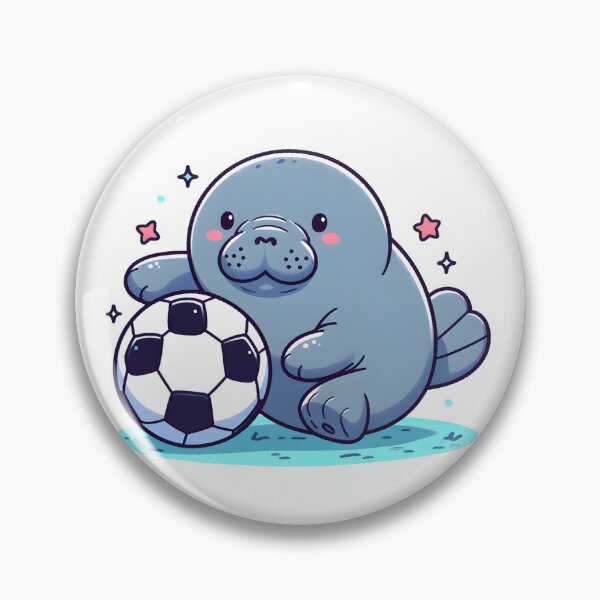 Item preview, Kawaii Manatee With A Soccer Ball designed and sold by CanvasCutie.