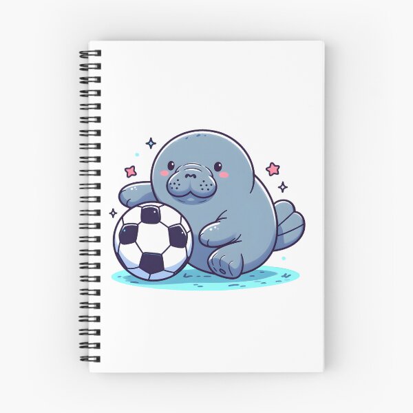 Item preview, Kawaii Manatee With A Soccer Ball designed and sold by CanvasCutie.