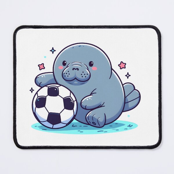 Item preview, Kawaii Manatee With A Soccer Ball designed and sold by CanvasCutie.