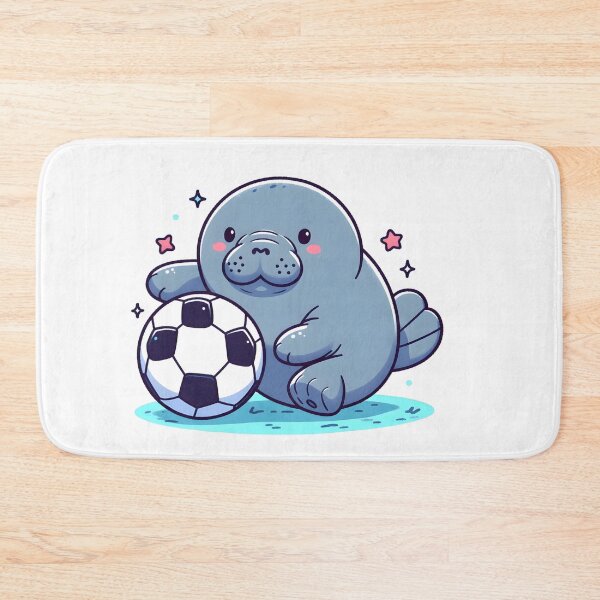 Item preview, Kawaii Manatee With A Soccer Ball designed and sold by CanvasCutie.