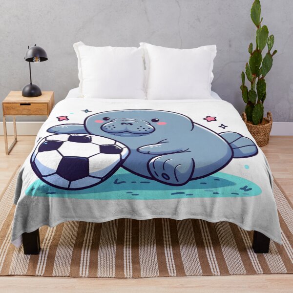 Item preview, Kawaii Manatee With A Soccer Ball designed and sold by CanvasCutie.