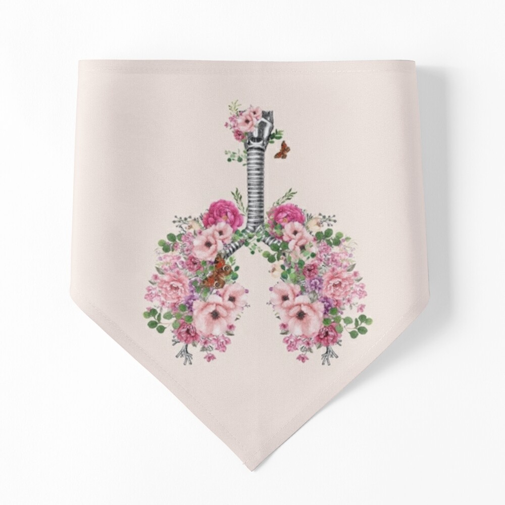 Pink Medical Doctor Lungs,bloom Pink Roses, Anatomy, Watercolor