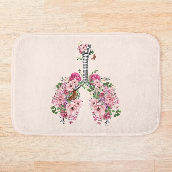 Artikelvorschau, Lungen, blühende rosa Rosen, Anatomie, Aquarell entworfen und verkauft von Collagedream.